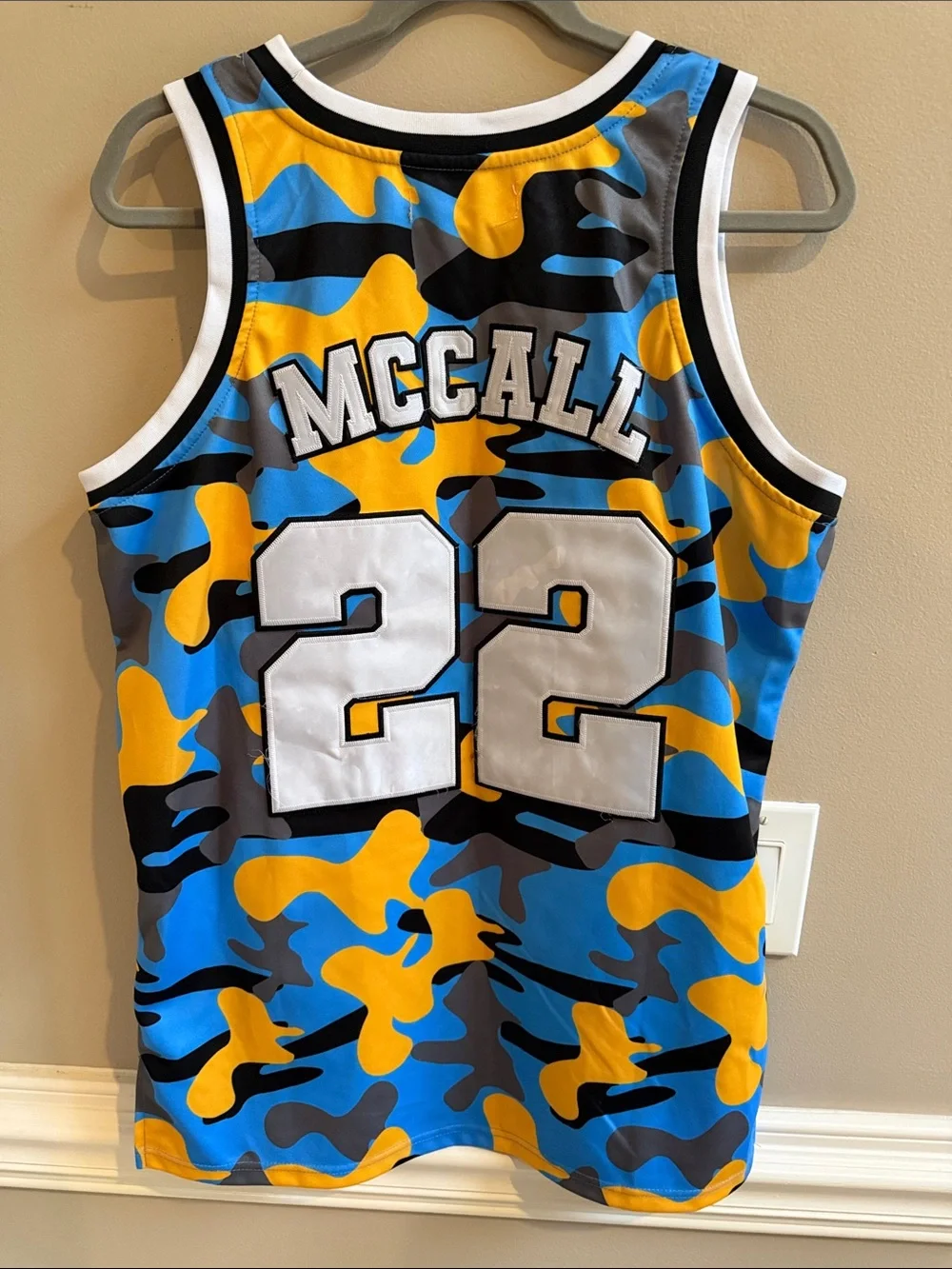 Love & Basketball Men’s Camo Basketball Jersey #22 Quincy McCall Large